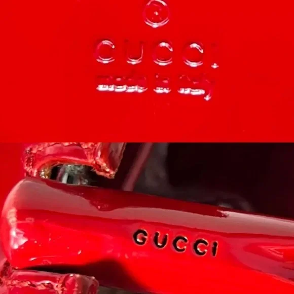 Authentic Gucci Bright Red Leather Handbag - bamboo line, very good condition ❤️ - Picture 8 of 12